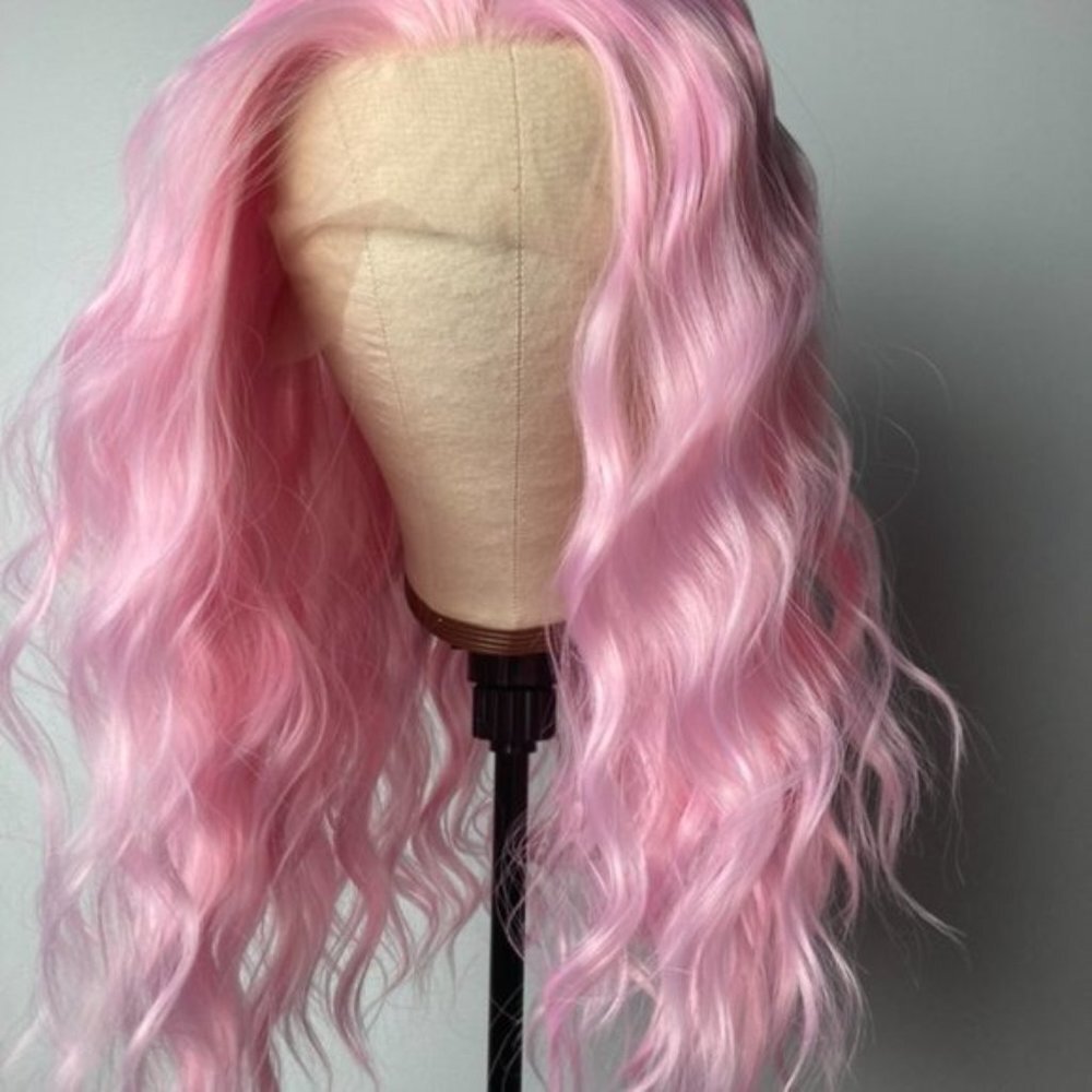 Light Pink Wig Lace Front Wig - Picture 8 of 9